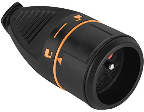 Electraline 523078 Femelle Français (2P+T) Electralock équipée d'un système de Verrouillage Qui empêche la déconnexione fiche-Prise, Noir