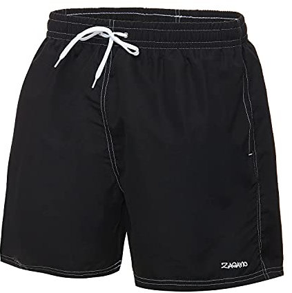 Zagano Adam Lipski 5108 - Costume da bagno da uomo, pantaloni da nuoto, pantaloncini da bagno, da spiaggia, boxer da uomo, pantaloncini corti, pantaloni da allenamento, da spiaggia, Nero , M