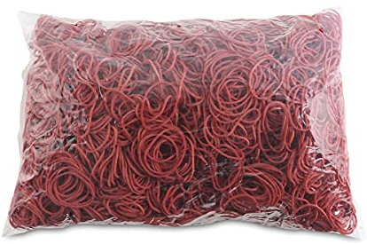 OFFICE PRODUCTS Gummibander Durchmesser: 30mm Farbe: Rot/Gewicht: 1000g - 1 kg/Haushaltsgummi Gummiringe Gummi/Kautschuk 60% / Gummis für Zuhause Büro Schule