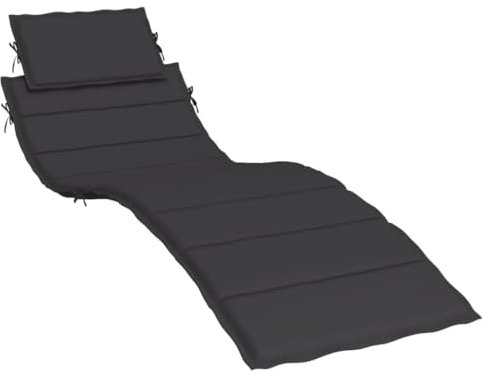 vidaXL Sonnenliege Auflage, Liegenauflage Outdoor, Polster Auflage für Gartenliege Liegestuhl, Polsterauflage, Schwarz 186x58x4cm Oxford-Gewebe