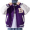 Moshtashio Herren College Jacke Baseballjacke Unisex Mode Sportjacke Sweatjacke Urban Stehkragen Streetwear (Lila, M)