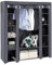 Alightup Armoire de Rangement en Tissu, Penderie avec Housse, Placard, Garde-Robe, 150 x 45 x 175cm, 5 Étages 12 Cases, pour Chambre, Vestiaire, Gris