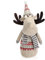 com-four® Elchfigur für die Weihnachtsdeko, winterliche Rentier-Figur als schwedische Dekoartikel, niedlicher Kantenhocker als Raumschmuck oder Geschenk (1 Stück - grau)