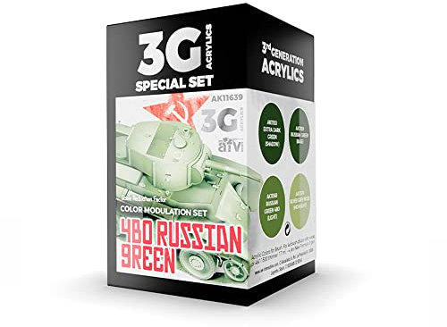 AK Acrylics 3Gen AVF Set AK11639 Modulation 4BO Russian Green 3G (4x17ml)