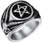 FaithHeart Herren Männer Ring Retro Satanic Pentagram Fingerring Hip pop Inverted Pentagram Ring Partnerring Freundschaftsring für Geburtstag Halloween