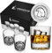 OBSIDIAN Eagle, Lion, Elephant, Wolf Imprinted Whiskey Low Ball Drinking Glass Set of 4 11.5 Ounces Bar Glasses | Old Fashioned Tumblers | Lowball Glasses | Rocks Glasses