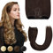 Yamel Invisible Wire Hair Extension Human Hair Dark Brown 16 Inch Fish Line 1 Piece Real Remy Secret Hair Extensions