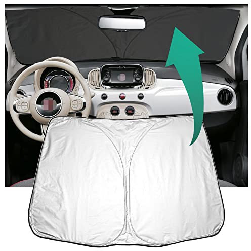 YEE PIN Parasol para Fiat 500 Abarth 595, protección solar para parabrisas de coche, bloqueador de calor UV, parasol plegable