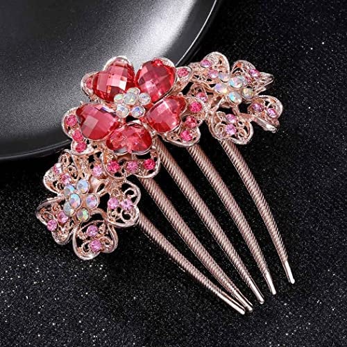 Relandy Strass Blume Haarkamm Kristall Kopfschmuck Hochzeit Haarschmuck für Frauen und Mädchen