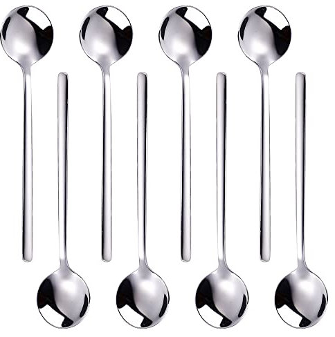 8 Pcs Stainless Steel Coffee Spoons Small Mini Coffee Spoons Espresso Spoons Latte Spoons for Latte Coffee Espresso Hot Chocolate Hot Drinks Dessert