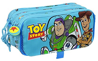 TOY STORY Ready to Play - Portatodo Triple Big, Estuche Infantil, Estuche Niño, Ideal para Niños de 5 a 14 Años, Cómodo y Versátil, Calidad y Resistencia, 21.5x8x10 cm, Color Azul claro
