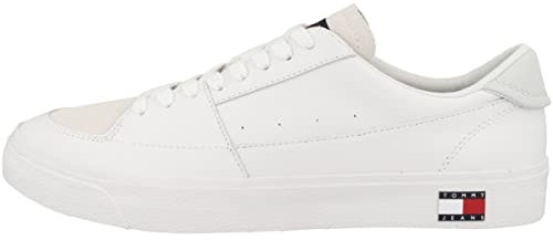 Tommy Jeans Hombre Sneaker vulcanizada Zapatillas, Blanco (White), 44 EU