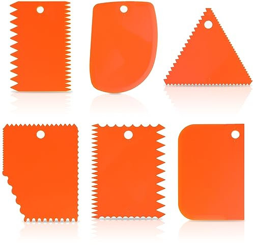 cobee 6 Pcs Plastic Clay Scraper, Pottery Scraper Tool Scraping Handle Carved Soft Clay Sculpture Knife Industrial Clay Scraper Sculpture Tool for Beginners Professionals Pottery Enthusiast(Orange)