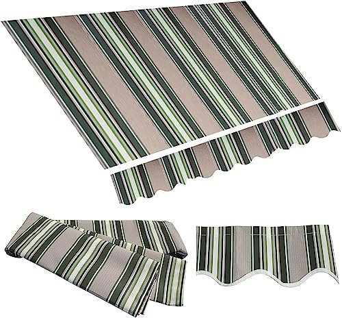 DAZULI Toldo retráctil de repuesto de tela, resistente a los rayos UV y al agua, toldo para exteriores, cubierta de sombra para terraza, restaurante, tiendas, poliéster de 280 g (tamaño: 8 x 7 pies,