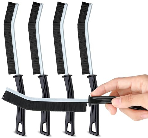 5 Pcs Hard Bristle Crevice Cleaning Brush for Household Use, Grout Gap Cleaning Brushes for Bathroom, Kitchen, Tiles, Window & Door Tracks, New 2023 Design Long Skinny Multifunctional Cleaner Tool
