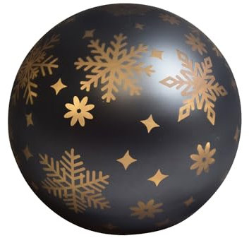 CHICCIE Bola LED con copos de nieve, 12 cm, blanco cálido, cristal gris – Bola de Navidad