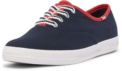 Keds Women's Champion Canvas Lace Up Sneaker, Navy/Red Varsity, 5.5 UK