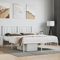 prissent Estructura De Cama 120x190 cm Base de Cama Bed Frame Camas Altas Cama King Size Estructura de Cama con Cabecero Metal Blanco Camas Simples