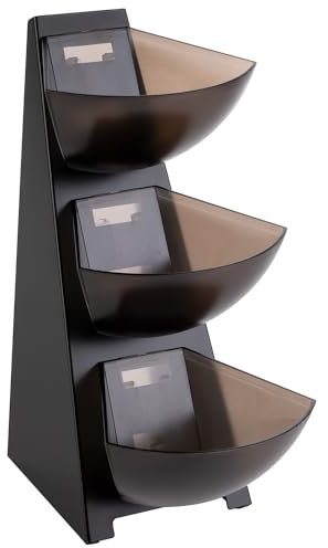 APS 11413 Multi-Rack, Küchenregal, Gestell aus 18/0 Edelstahl, Portionsschütte aus Kunststoff, Portionsspender, Volumen pro Schütte 1 Liter Inhalt, 3-stufig