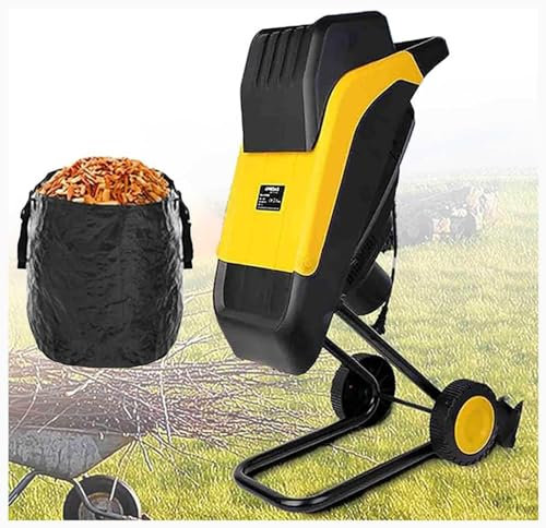 Garden Shredder,2500w Silent Crushing Shredder,With 45l Collection Bag,35mm Chipping Width,10m/20m/30m/40m/50m/60 Wire,Garden Shredders And Chippers,For Wood And Tough Garden Debris ( Size : 60m )