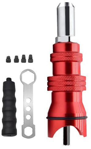 Adaptador de taladro de tuerca de remache | Kit adaptador de taladro de remache eléctrico, accesorio de herramienta de tuerca de remache con 4 cabezales, remachadora eléctrica herramienta manual para