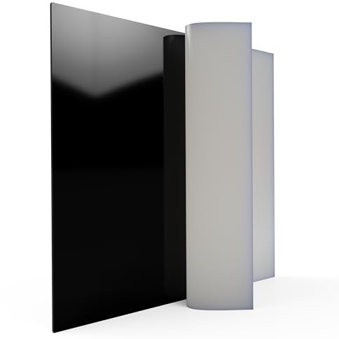 FLEXISTYLE Acrylglas zuschnitt nach mass platte platten politur hpl platten 3mm Farben Glasklar und Größe Wählbar (Schwarz)