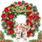 NLMWTI 30CM Weihnachten Blumen Türkranz, LED Weihnachtskranz mit Lichter-Kette und 30 LED in Warmweiß, Girlande Weihnachten mit Kiefernzapfen und rote Beerenfrucht Weihnachten Dekor