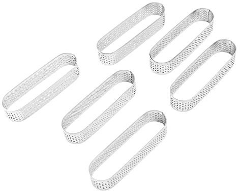 Bordhap 6Pcs Oval Tartlet Molds French Dessert Mousse Fruit Pie Tart Ring Quiche Cake Mold