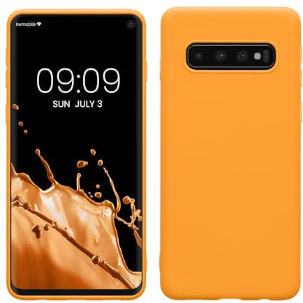 kwmobile Housse Compatible avec Samsung Galaxy S10 Coque - Housse de téléphone Protection Souple en Silicone - Orange fruitée