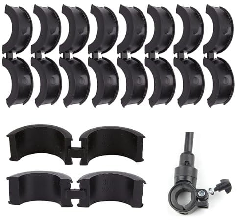 NICENEEDED 8 Pcs Black Bicycle Gasket Adapter, Handlebar Rubber Gaskets, Anti-Vibration Handlebar Stem Shim Spacer Adapters to Fit 22.2/25.4 mm to 31.8 mm Bike Stem for Road Mountain Bikes