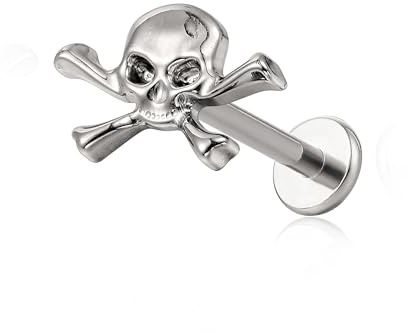 limerencia 18G Titan Labret Stecker, Hypoallergenes Lippenpiercing Ohrstecker mit flacher Rückseite und Innengewinde für Tragus Bioflex Helix, Conch Knorpel Nase 6 mm 8 mm 10 mm