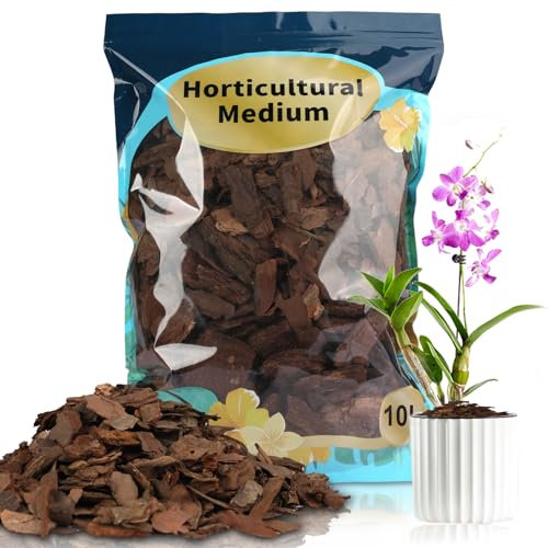GOTVUGE Orchideenrinde, Kiefernrinde für Pflanzen Natürlicher Mulch für Topfpflanzen, Holzspäne für den Garten (10L)