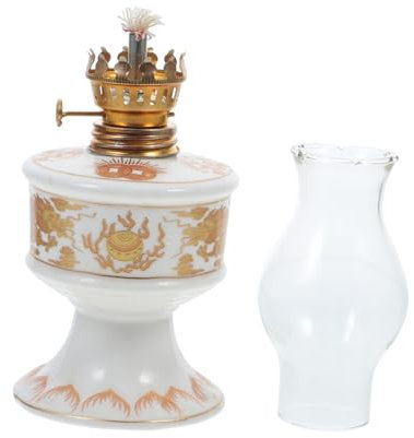 Cabilock Vintage Öllampe Mit Glaszylinder Rustikale Kerosinlampe Für Innenräume Klassische Dekorative Petroleumlampe Mit Dragon Design Langlebig Und Sturmsicher Für Zuhause Und Camping