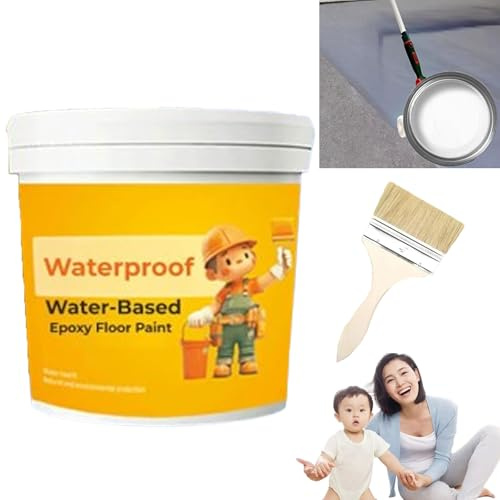 POTKFMN Wasserbasierte Epoxy-Bodenfarbe, 300g, Anti-Rutsch, Wasserdicht, für Garage, Küche oder Industrie (Alkali-resistent-Primer)