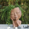 Udream Girl Face Planter Pot Head Planter,Face Flower Pots for Indoor Outdoor Plants Cactus Succulent Resin Girl Head Pot with Drainage Hole for Home Office Garden(SHH Closed Eyes Brown)