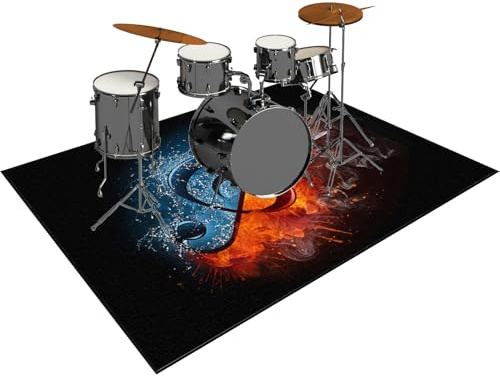 Drum Teppich Schlagzeugteppich 180 x 140 cm Trommelteppich Schallschutz Akustik Schlagzeug Teppich Professionelles rechteckiges Elektronisches Jazz Schlagzeug Kit Drumteppich für Studio, Wohnung