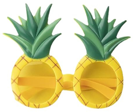 Fc'Noqgn Ananas Party Brille, lustige Brille für Karneval oder Party, Faschingskostüm Zubehör, Kostümzubehör, gelb