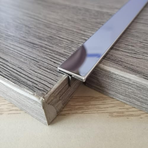 1,2 M * 2 T-förmige Dekorstreifen Aus Edelstahl, Kantenstreifen Für Fliesen- Und Holzbodentüren, Übergangsstreifen Für Metallböden, Geeignet Für Zuhause, Büro Und Hotel(Brushed Silver,0.6cm/0.2in)