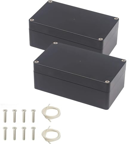 Abzweigdose Wasserdicht IP66, ABS Verteilerdose Außen, Elektrozubehör Gehäuse, Electronic Projekt Box, Abzweigkasten Garten, Elektrische Anschlussbox, Schwarz - 2 Stück 158 × 90 × 60 mm