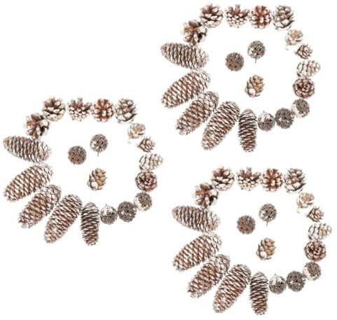 DIYEAH 3 Sätze DIY handgefertigte Materialien künstliche Weihnachtsdekoration Pine Cones bastelset bastelsets für dekorativer Tannenzapfen in Loser Schüttung