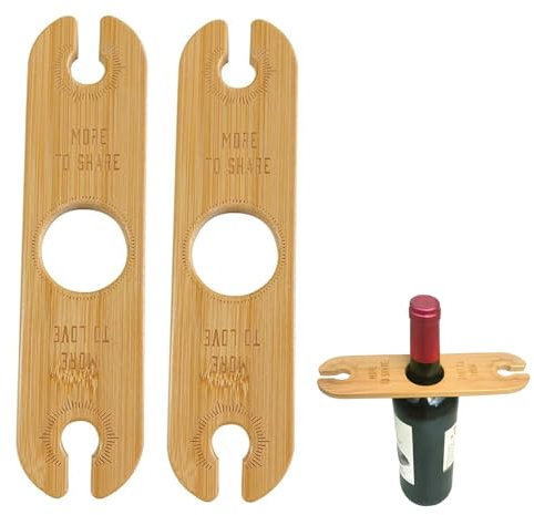 Generisch 2 Stück Weinglashalter Holz – Bambus Weinregal für 4 Gläser – Kreuzförmiger Hängender Glashalter – Umweltfreundlich & Sicher – Gläserständer aus Naturmaterial für Küche & Bar