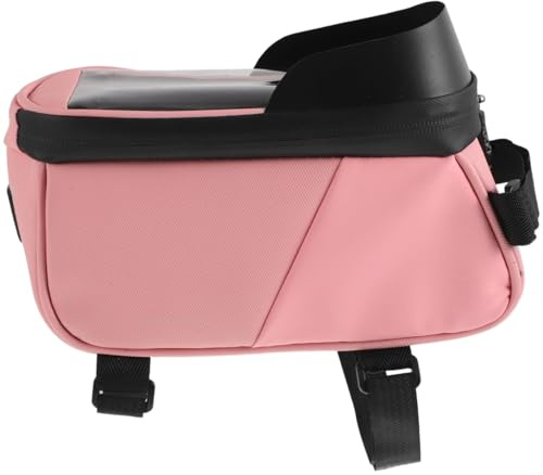 HANABASS Waterproof Bike Phone Bag with TPU, Front Frame Mount Cycling Pouch for Women Multifunctional Bicycle Phone Holder Pink