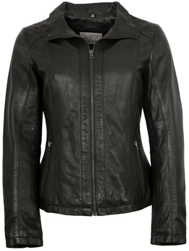 7eleven - Damen Echtleder Lederjacke Lammnappa schwarz