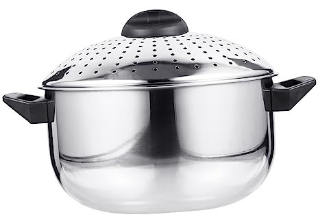 Kichvoe pentola per ramen per fornello padella in acciaio pentola per pasta con coperchio colino Pot con coperchio bollitore Pento per la zuppa da minestra Acciaio inossidabile