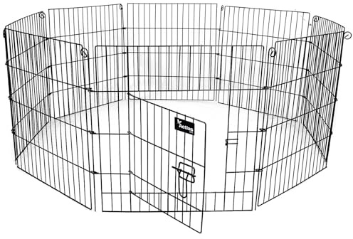 Actiaspet Black Metal Drop Pin Play Pen Available in 4 Different Sizes (Black, Small, 8)