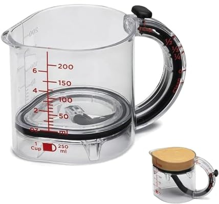 4 in 1 Adjustable Measuring Cup, All-in-1 Adjustable Measuring Cup, with Scraper-Style Seal Base, Space-Saving Easy to Clean Design for Cooking & Baking Liquids and Dry Ingredients
