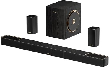 ULTIMEA 5.1.2ch Wireless Surround Sound System, Soundbar für TV Geräte mit Dolby Atmos, 530W Soundbar mit Kabellos Subwoofer, GaN-Verstärker, 4K-HDR-Pass-Through, HDMI eARC, Bluetooth® 5.4,Skywave X40
