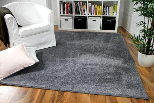 Snapstyle Hochflor Velours Teppich Mona Grau in 24 Größen