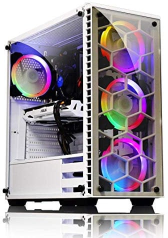KOLINK Observatory RGB Midi-Tower Computergehäuse, PC Hülle, ATX Gehäuse, Tempered Glass Gaming PC Case, Dezentes Design Computer Gehäuse, Weiß