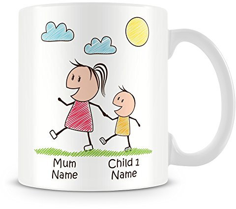 Mummy Mug with Child - Personalise with Names - Gift for Mums